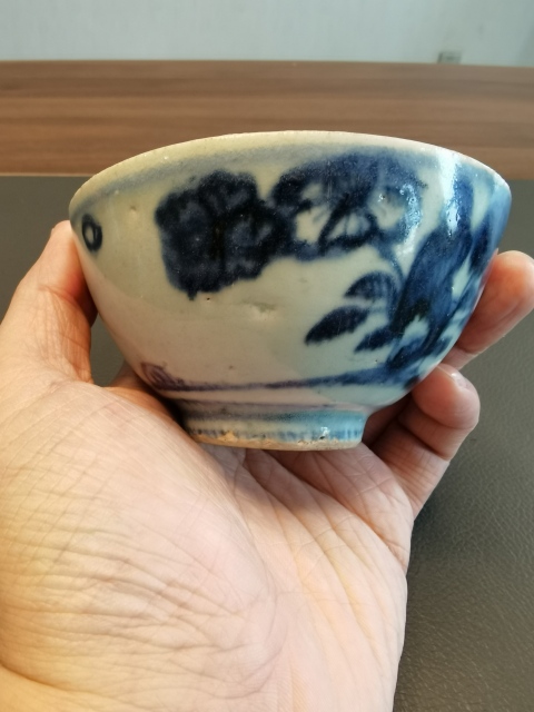 古玩陶瓷明代嘉靖花鳥紋茶碗拍賣,當前價格499元