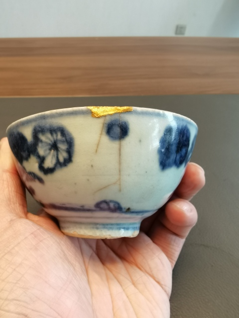 古玩陶瓷明代嘉靖花鳥紋茶碗拍賣,當前價格499元