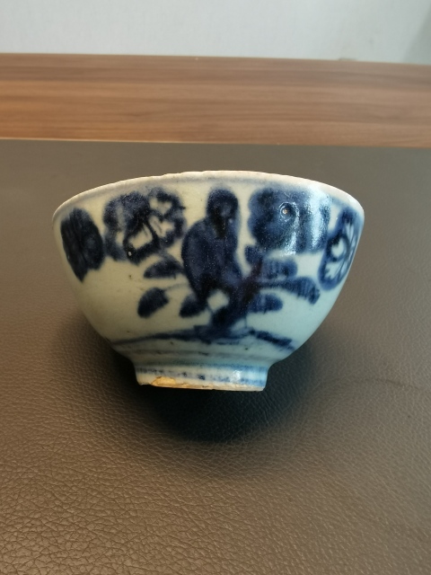 古玩陶瓷明代嘉靖花鳥紋茶碗拍賣,當前價格499元