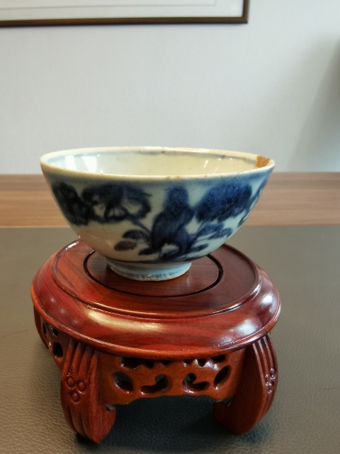 古玩陶瓷明代嘉靖花鳥紋茶碗拍賣,當前價格499元