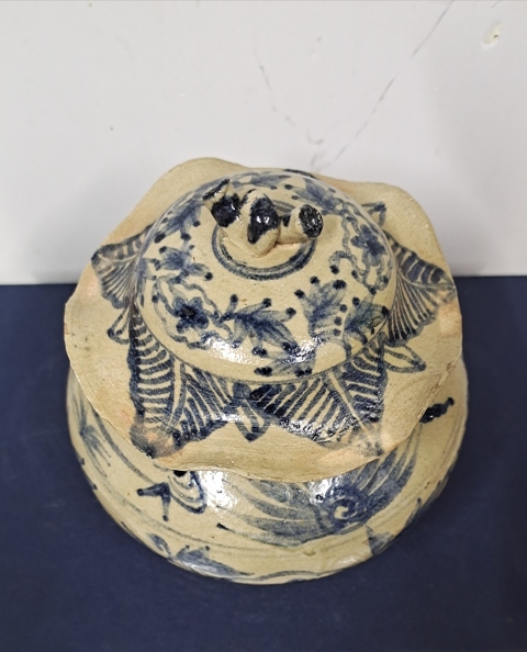 古玩陶瓷元末明初青花花卉紋將軍蓋罐拍賣，當前價格8888元