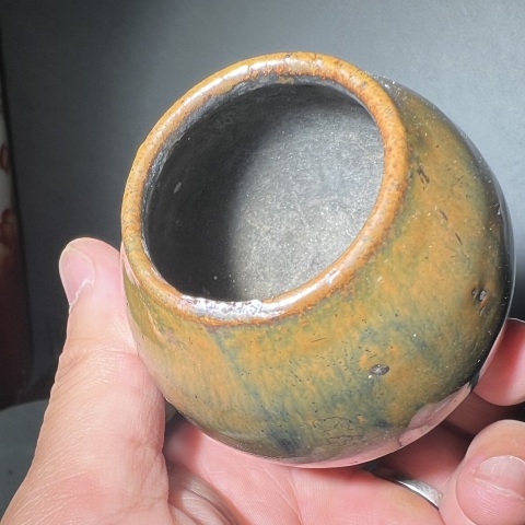 古玩陶瓷明代. 磁州窯兔毫釉雞心罐拍賣，當(dāng)前價(jià)格598元