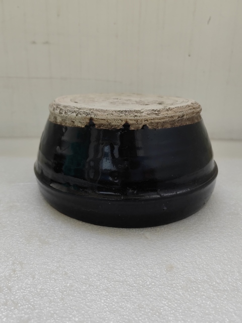 古玩陶瓷磁州窯黑釉斂口盆拍賣,當前價格680元
