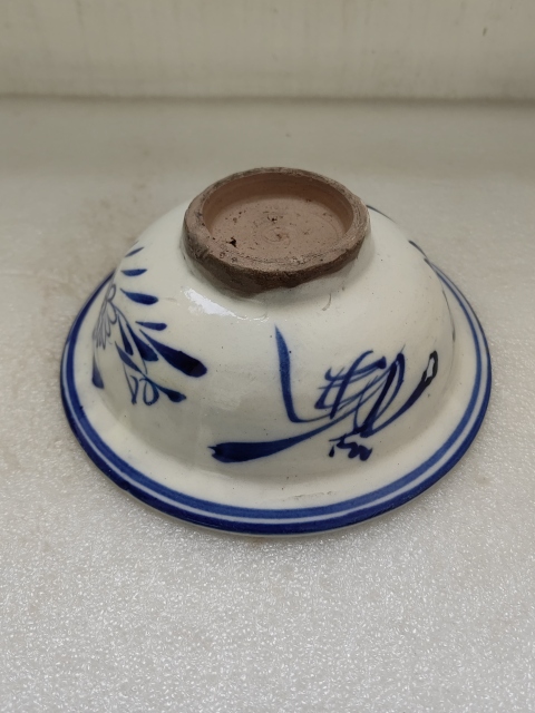 古玩陶瓷青花花卉紋三魚碗拍賣,當前價格450元