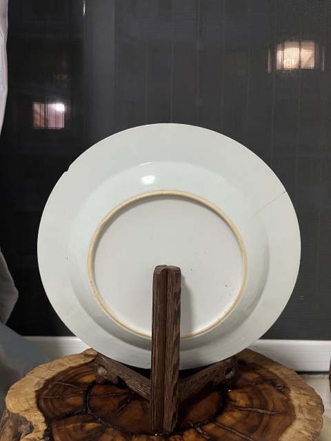 古玩陶瓷康熙青花花卉紋折沿盤拍賣，當前價格688元