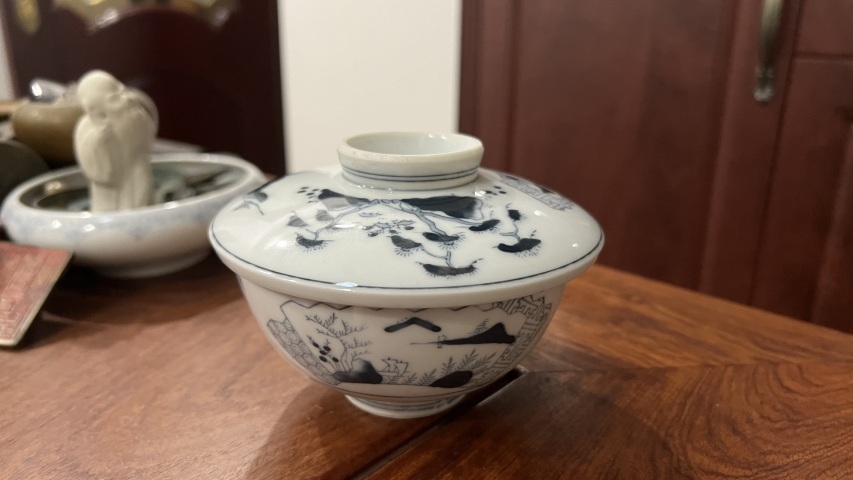 古玩陶瓷民國青花蓋碗蓋碗拍賣，當前價格299元