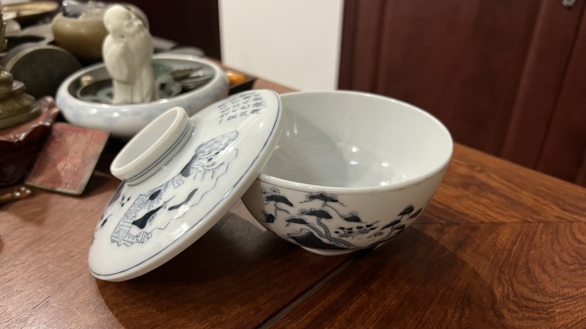 古玩陶瓷民國青花蓋碗蓋碗拍賣，當前價格299元