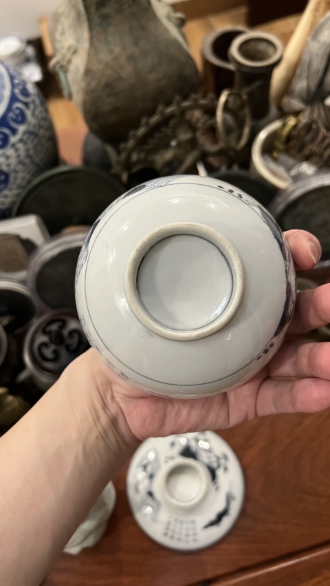 古玩陶瓷民國青花蓋碗蓋碗拍賣，當前價格299元