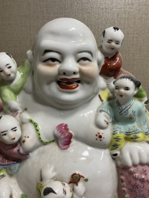 古玩陶瓷粉彩彌勒佛坐像拍賣,當前價格480元