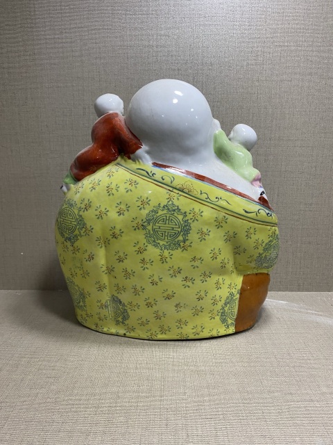 古玩陶瓷粉彩彌勒佛坐像拍賣,當前價格480元