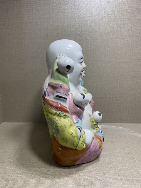 古玩陶瓷粉彩彌勒佛坐像拍賣,當前價格480元