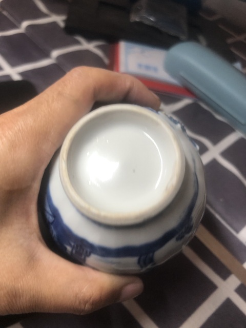 古玩陶瓷乾隆青花山水人物紋奶壺拍賣，當前價格680元