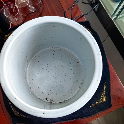 古玩陶瓷龍紋青花圈足筒式香爐拍賣，當前價格3800元