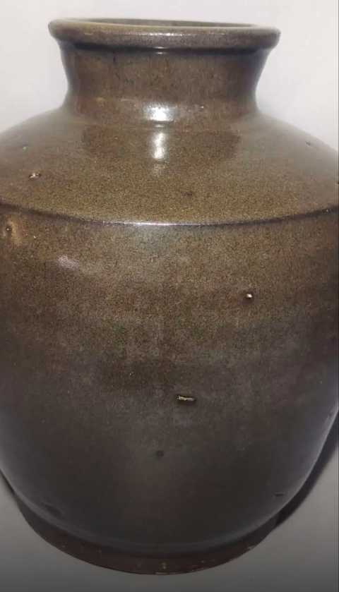 古玩陶瓷清早期褐釉大罐拍賣,當前價格200元