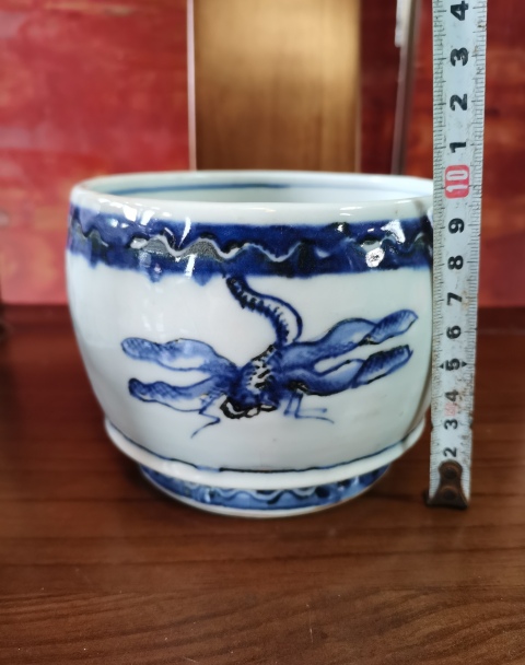 古玩陶瓷【精美香爐】晚清民國蜻蜓蝴蝶香爐拍賣，當前價格600元