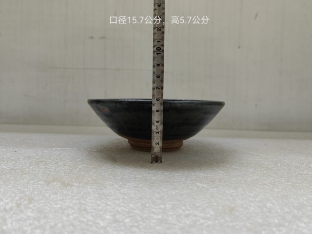 古玩陶瓷澀圈圈足疊燒工藝碗拍賣，當前價格550元