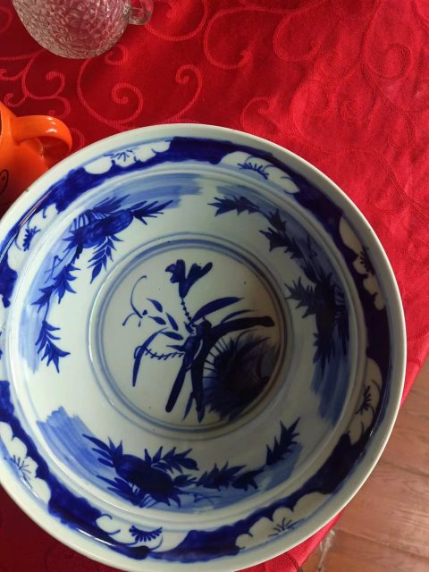 古玩陶瓷青花花卉凈手盆拍賣,當前價格1698元