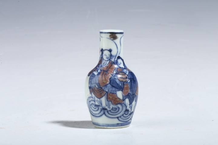 古玩陶瓷清道光·青花釉里紅合和二仙人物紋鼻煙壺拍賣,當(dāng)前價(jià)格1764元