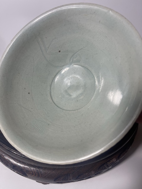 古玩陶瓷青白釉雙魚斗笠碗拍賣,當前價格1280元