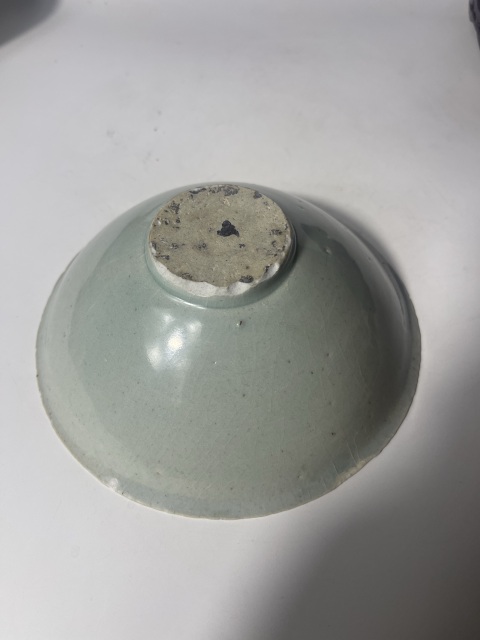 古玩陶瓷青白釉雙魚斗笠碗拍賣,當前價格1280元