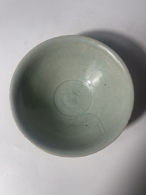 古玩陶瓷青白釉雙魚斗笠碗拍賣,當前價格1280元