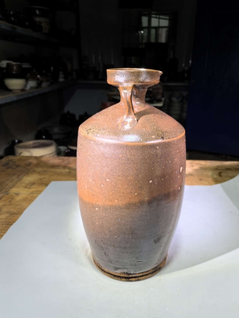 古玩陶瓷元代耀州窯褐釉花澆拍賣,當前價格9600元