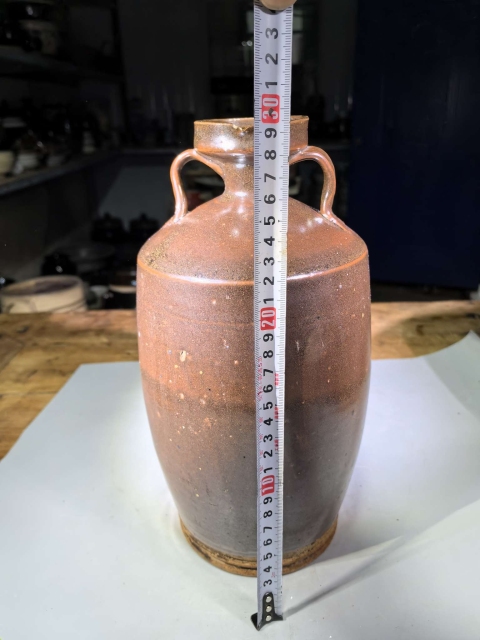 古玩陶瓷元代耀州窯褐釉花澆拍賣,當前價格9600元