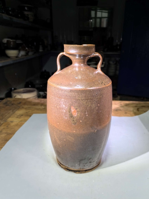 古玩陶瓷元代耀州窯褐釉花澆拍賣,當前價格9600元
