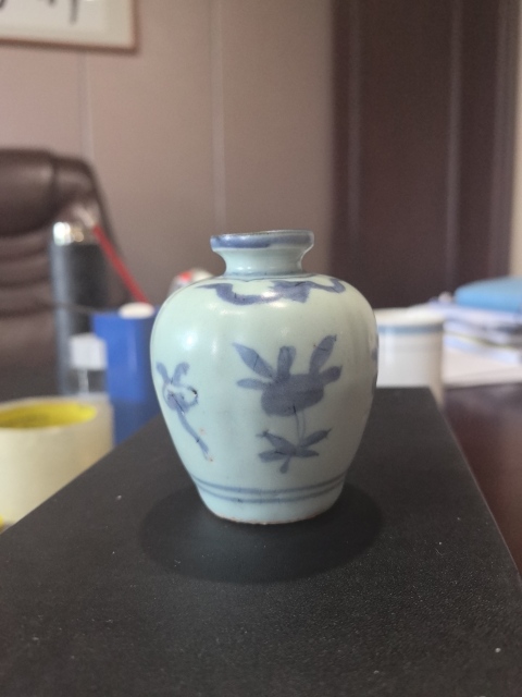 古玩陶瓷青花花卉紋水盂拍賣,當前價格6800元