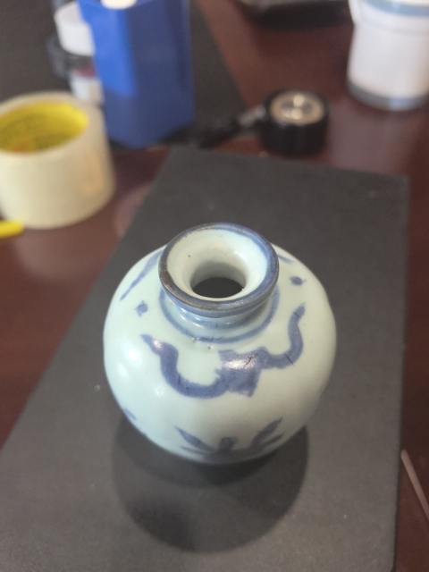 古玩陶瓷青花花卉紋水盂拍賣,當前價格6800元