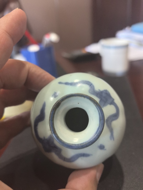 古玩陶瓷青花花卉紋水盂拍賣,當前價格6800元