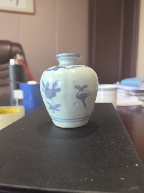 古玩陶瓷青花花卉紋水盂拍賣,當前價格6800元