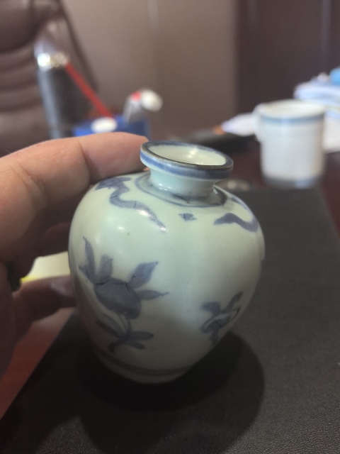 古玩陶瓷青花花卉紋水盂拍賣,當前價格6800元