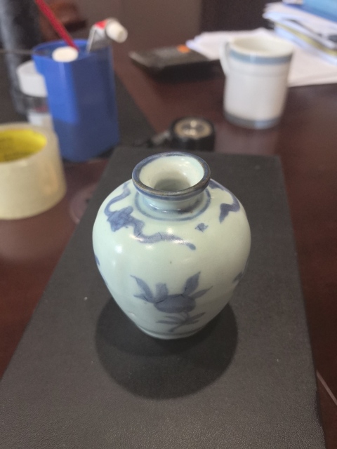 古玩陶瓷青花花卉紋水盂拍賣,當前價格6800元