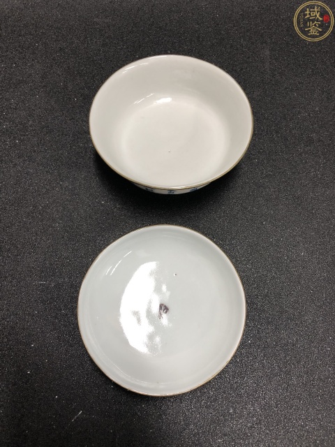 古玩陶瓷清晚期 青花詩文蓋碗拍賣，當前價格5500元