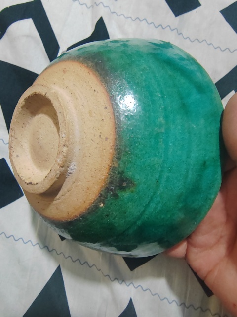 古玩陶瓷清代綠鈞釉茶碗拍賣，當前價格2300元