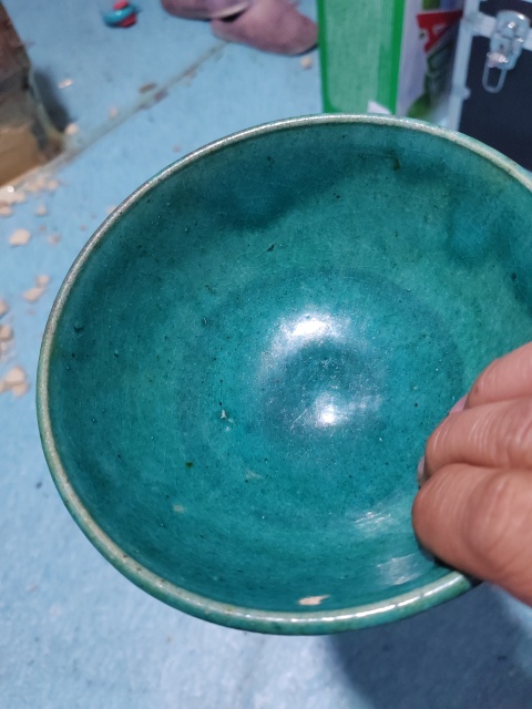 古玩陶瓷清代綠鈞釉茶碗拍賣，當前價格2300元