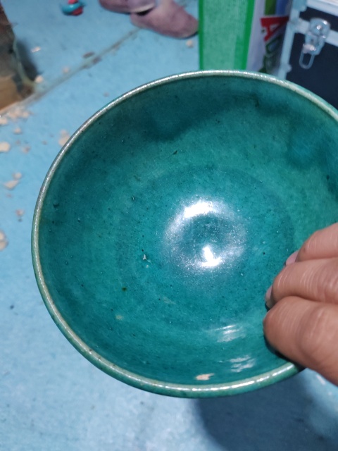 古玩陶瓷清代綠鈞釉茶碗拍賣，當前價格2300元