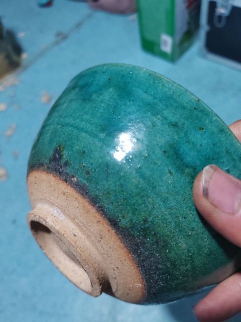 古玩陶瓷清代綠鈞釉茶碗拍賣，當前價格2300元