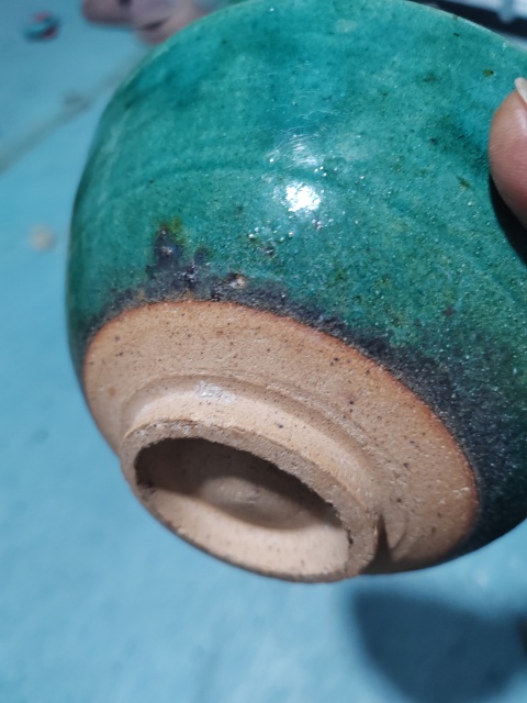 古玩陶瓷清代綠鈞釉茶碗拍賣，當前價格2300元