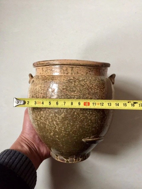 古玩陶瓷越窯青瓷雙耳罐拍賣,當前價格1200元