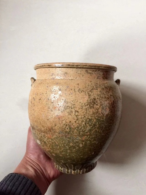 古玩陶瓷越窯青瓷雙耳罐拍賣,當前價格1200元