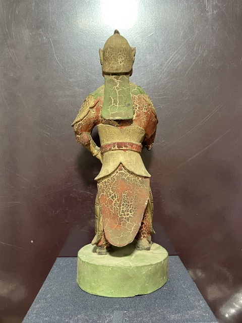 古玩雜項民國木雕武將像拍賣，當(dāng)前價格1350元