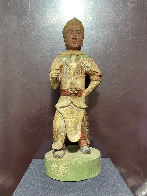 古玩雜項民國木雕武將像拍賣，當(dāng)前價格1350元
