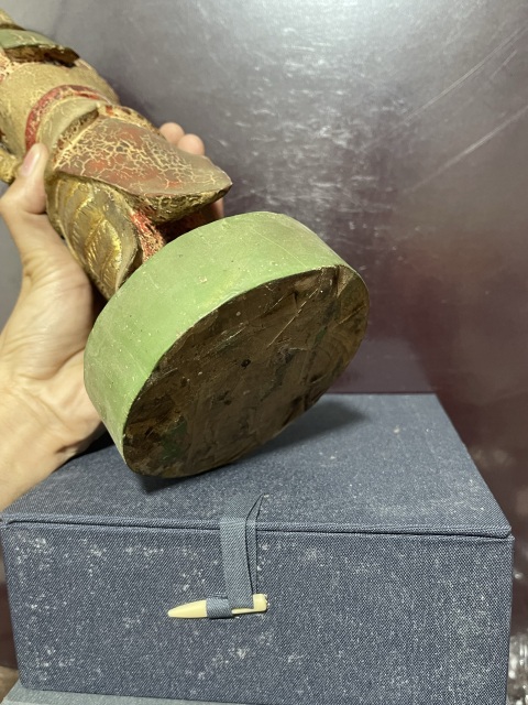 古玩雜項民國木雕武將像拍賣，當(dāng)前價格1350元