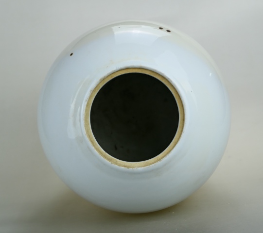 古玩陶瓷清代.甜白釉紫斑紋茶葉罐拍賣，當前價格1900元