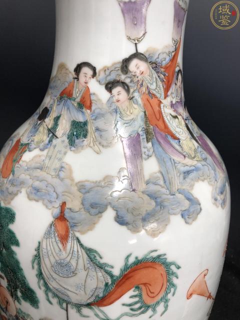 古玩陶瓷【已鑒真】晚清民國粉彩郭子儀拜仙撇口瓶拍賣,當前價格52600元