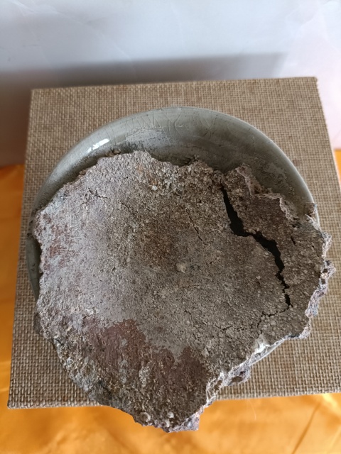 古玩陶瓷元代龍泉青瓷茶盞拍賣,當前價格260元