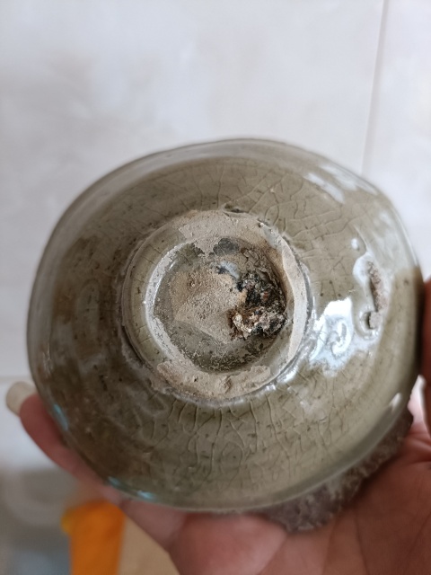 古玩陶瓷元代龍泉青瓷茶盞拍賣,當前價格260元