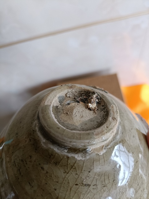 古玩陶瓷元代龍泉青瓷茶盞拍賣,當前價格260元